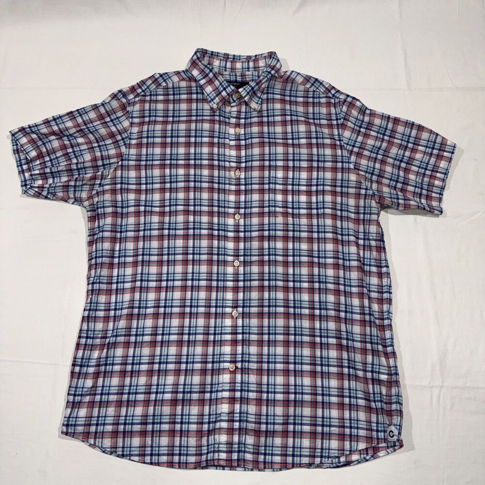 Cremieux Classics Mens Button Down Casual Dress Large Plaid Shirt